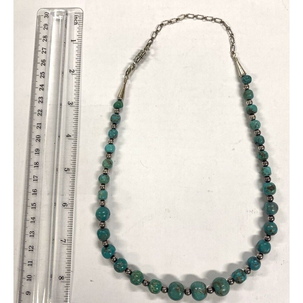 Carolyn Pollack Relios Vintage Beaded Sterling Silver & Turquoise Necklace